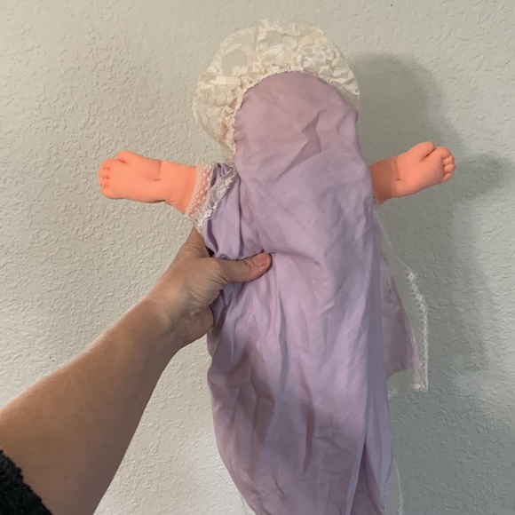 Cabbage Patch doll Preemie brown eyes purple gown 1982 - Picture 2 of 11